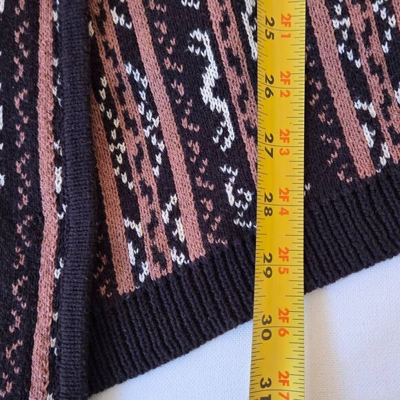 Blu Pepper Womens Aztec Print Open Front Draped Cardigan Sweater Large - Picture 9 of 10